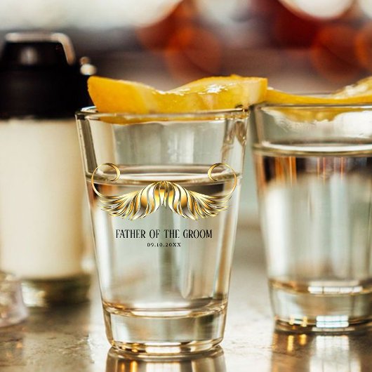 新郎の父のためのカスタムゴールドヒゲショットグラス ショットグラス