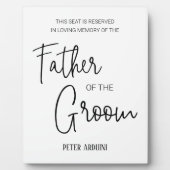 新郎の父のメモリアルシートリザーブド結婚ズ フォトプラーク (正面)