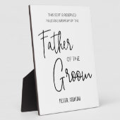 新郎の父のメモリアルシートリザーブド結婚ズ フォトプラーク (側面)