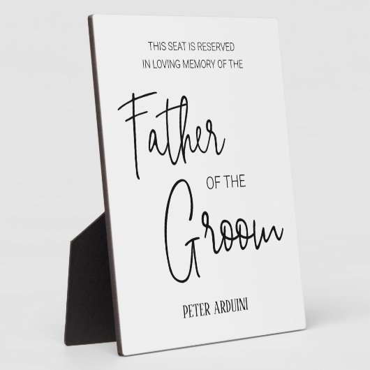 新郎の父のメモリアルシートリザーブド結婚ズ フォトプラーク (側面)