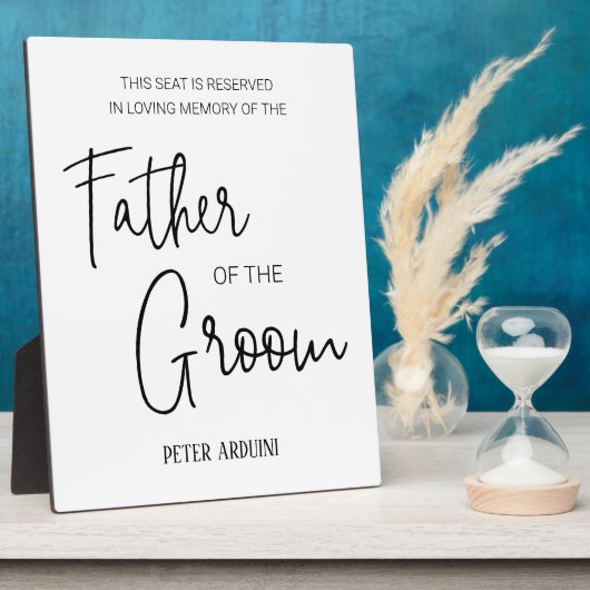 新郎の父のメモリアルシートリザーブド結婚ズ フォトプラーク (側面)