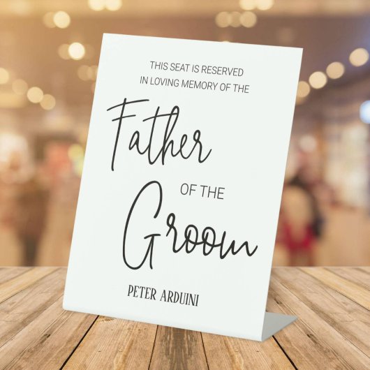 新郎の父のメモリアルシートリザーブド結婚ズ 台座サイン