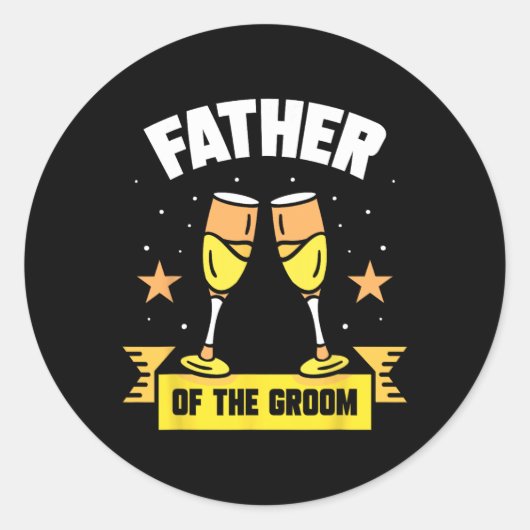 新郎の父の結婚式パーティーことわざ学士 ラウンドシール (正面)