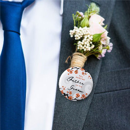 新郎の父は熱帯の花の渦巻結婚く 缶バッジ