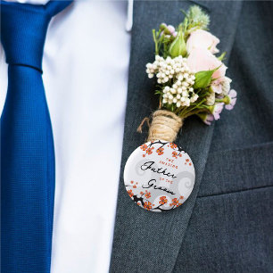 新郎の父は熱帯の花の渦巻結婚く 缶バッジ