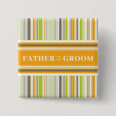 新郎の父レトロオストライプレン結婚ズ 缶バッジ (正面)