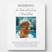 新郎の父親救写真A席の結婚記念碑 フォトプラーク (正面)