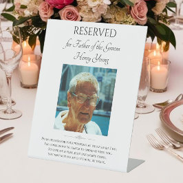 新郎の父親救写真A席の結婚記念碑 台座サイン