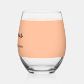 新郎の父 ウェディング ピーチ パーソナライズ ワイングラス ステムなしワイングラス (左)