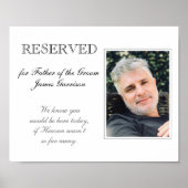 新郎の父 予約席 記念 結婚式 ポスター (正面)