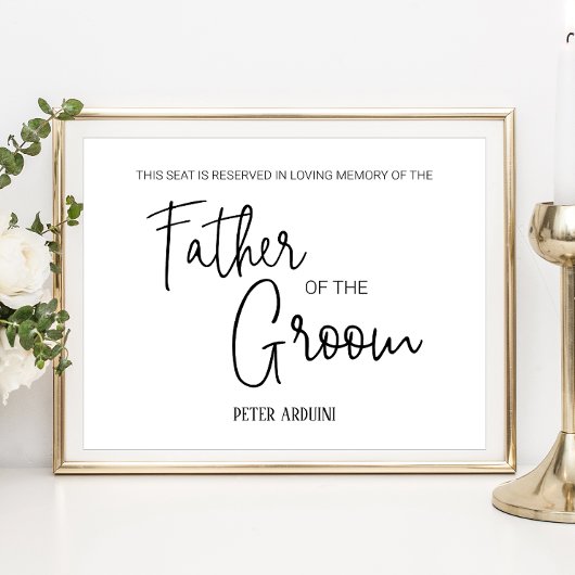 新郎の父 予約席 追悼 結婚式 ポスター