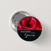『新郎の父』結婚の赤いバラ 缶バッジ (正面&裏面)