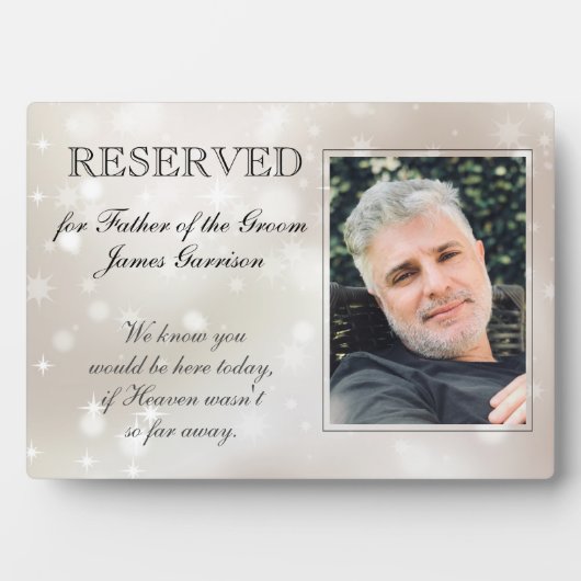 新郎の父、金ゴールドスターズフォトメモリ結婚アルズ フォトプラーク (正面)