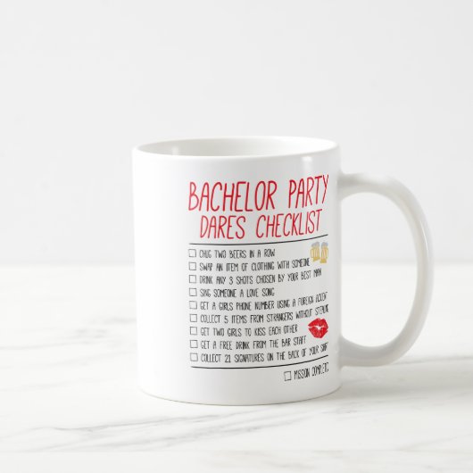 新郎の独身パーティーチェックリスト 面白い コーヒーマグカップ (右)