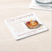 新郎の独身最後の夜 オールドファッション ドリンク レシピ スクエアペーパーコースター (アングル)