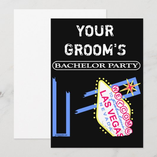 新郎の独身最後の夜 招待状 (正面/裏面)