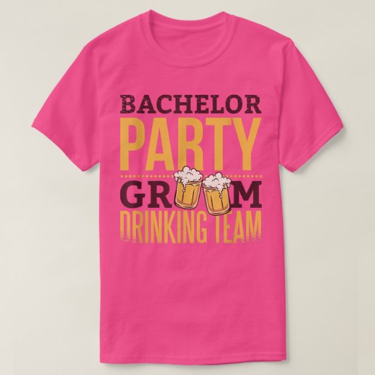 新郎の独身最後の飲み会チーム ワンタイムパーティー Tシャツ (デザイン正面)