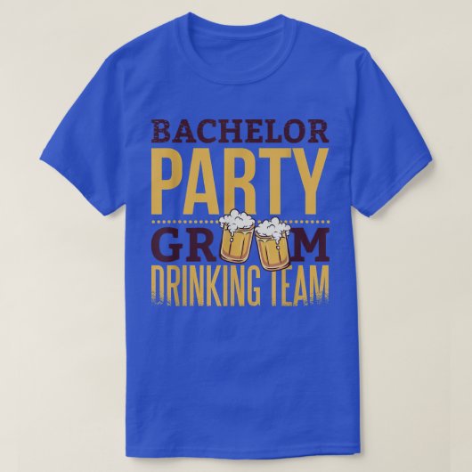 新郎の独身最後の飲み会チーム 結婚式前の男の飲み会 Tシャツ (デザイン正面)
