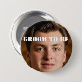 新郎の独身男性になるピンバッジ 缶バッジ (正面&裏面)