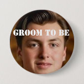 新郎の独身男性になるピンバッジ 缶バッジ (正面)