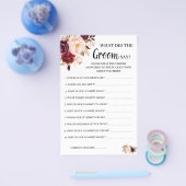 新郎の発言マルサラブライダルシャワーゲームカード チラシ (シングル)