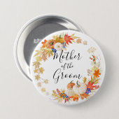 新郎の紅葉のカボチャ母 缶バッジ (正面&裏面)