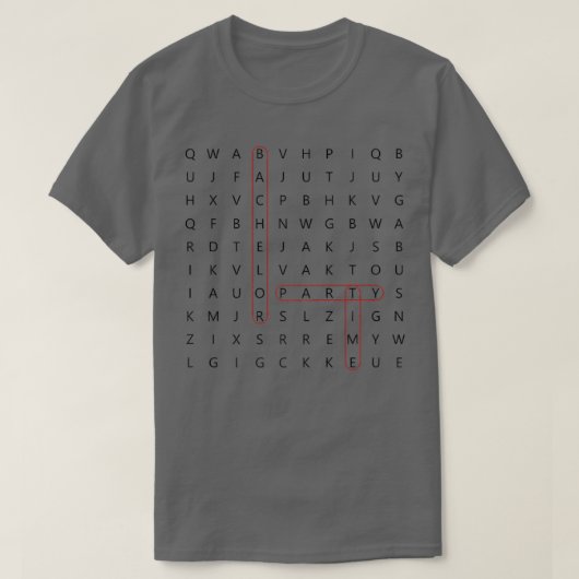 新郎の結婚前パーティー ワードサーチ 面白い Tシャツ (デザイン正面)