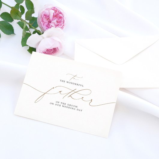 新郎の結婚式の日の素晴らしい父親に