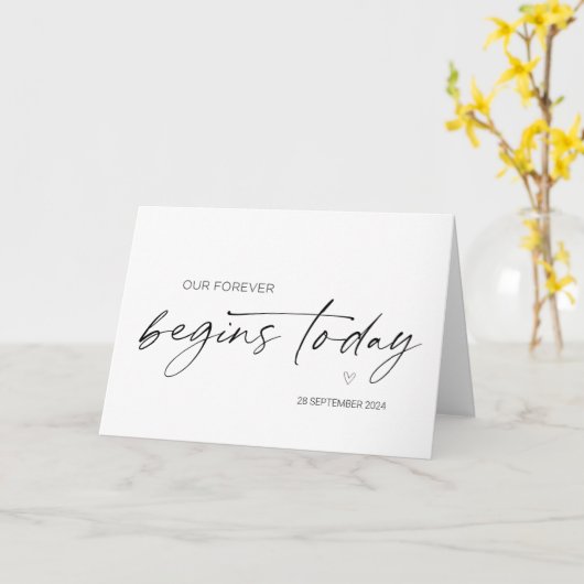 新郎の結婚式の日花嫁の私たちの永遠に今日C カード (黄色い花)