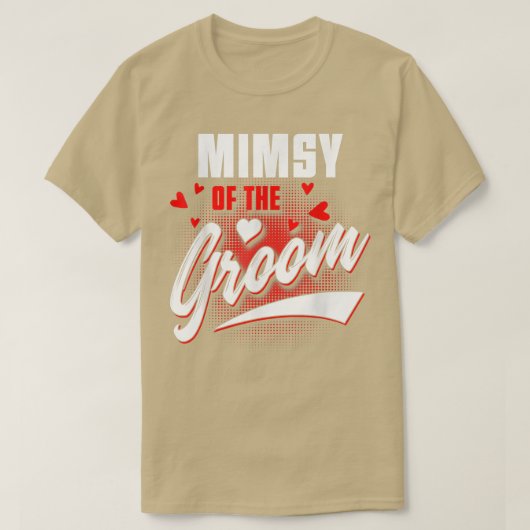 新郎の結婚披露宴のマッチングブライダルパーティ Tシャツ (デザイン正面)