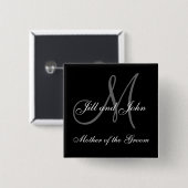 新郎の結婚披露宴ボタンのカスタムな母 缶バッジ (正面&裏面)