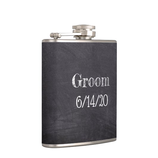 新郎の結婚黒い黒板ウィスキーフラスコ フラスク (右)