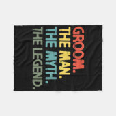 新郎の結婚 バチェラーパーティー レトロ ビンテージ メンズ フリースブランケット (正面(横))