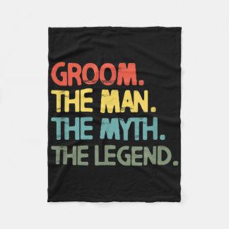 新郎の結婚 バチェラーパーティー レトロ ビンテージ メンズ フリースブランケット