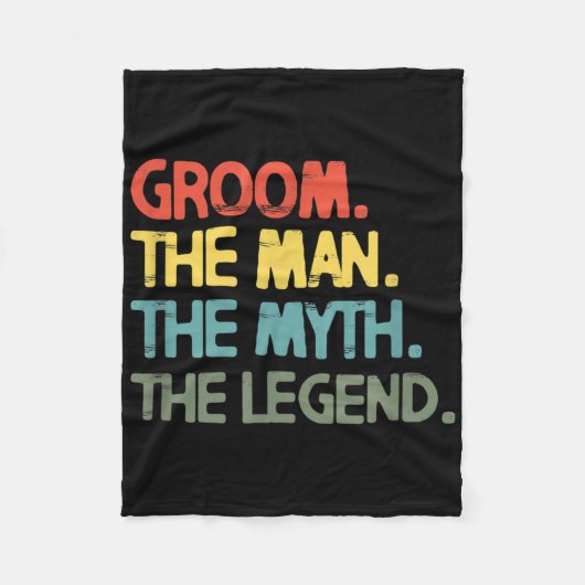 新郎の結婚 バチェラーパーティー レトロ ビンテージ メンズ フリースブランケット (正面)