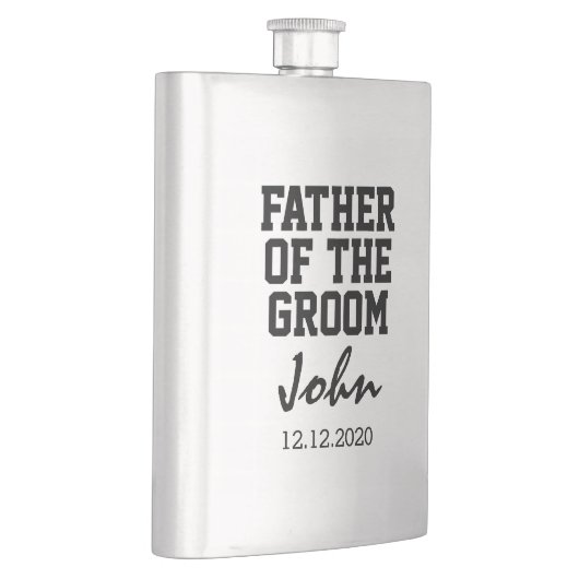 新郎の美しい父のタイポグラフィモノグラム フラスク (右)