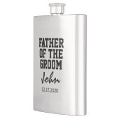 新郎の美しい父のタイポグラフィモノグラム フラスク (左)