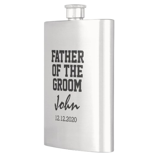 新郎の美しい父のタイポグラフィモノグラム フラスク (左)
