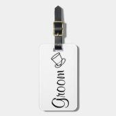 新郎の荷物のラベル ラゲッジタグ (正面縦)