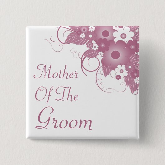 新郎の藤色の花束ボタンの母 缶バッジ (正面)