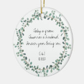 新郎の親オーナメントプレゼント – Greenery セラミックオーナメント (左)