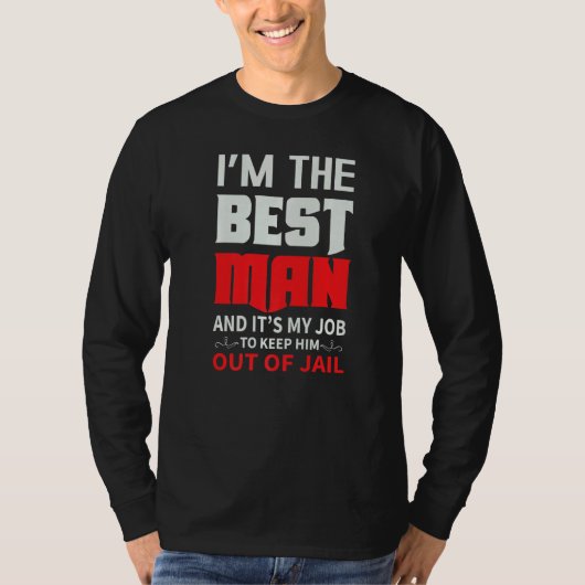 新郎の親友 結婚式 新郎  バチェラーパーティー メンズ Tシャツ (正面)
