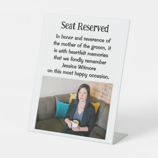 新郎の記念結婚額のサインの母 台座サイン (正面)