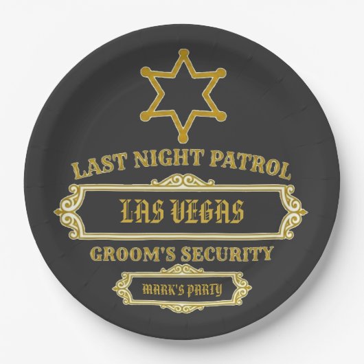 新郎の警備 最終夜のパトロール ペーパープレート (正面)