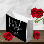 新郎の贈り物モノグラムのエレガントな結婚式の母 ラージペーパーバッグ