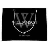 新郎の贈り物モノグラム結婚の母エレガント ラージペーパーバッグ (正面)