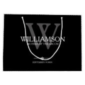 新郎の贈り物モノグラム結婚の母エレガント ラージペーパーバッグ (裏面)