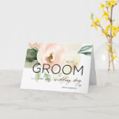 新郎の贈り物結婚、ピンクのフローラ夫へ カード (黄色い花)