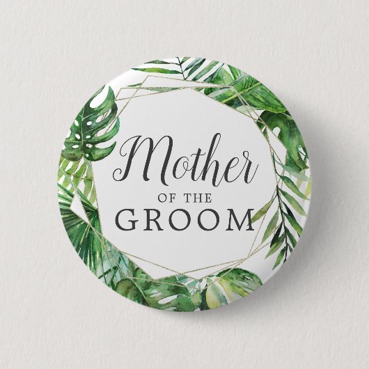 新郎の野生の熱帯のヤシの母親 缶バッジ (正面)