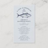 新郎の釣り旅行 バチェラーパーティのスケジュール エンクロージャーカード (正面)